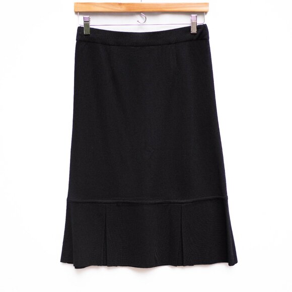 Misook Petite XS Black Knit Skirt Suit 2 Pc One Button Blazer Goth Minimalist - Picture 10 of 16